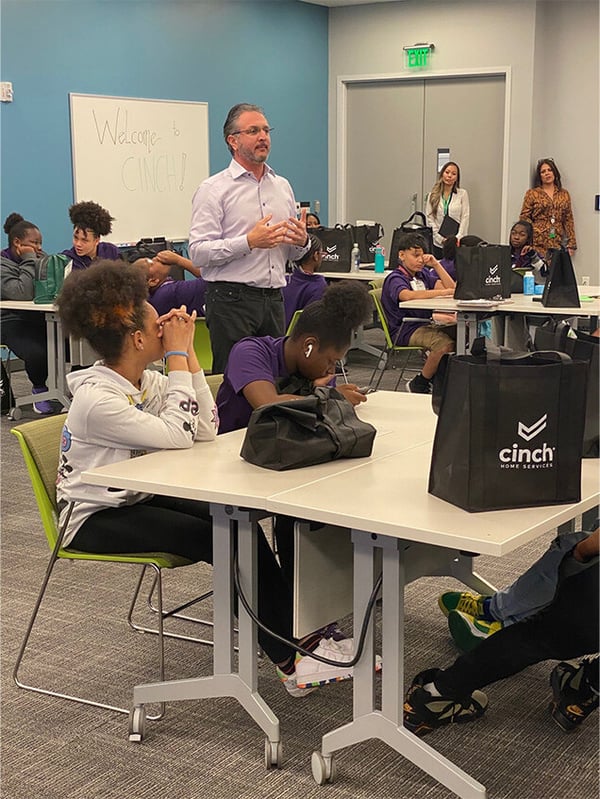 Orange Bowl Leadership Academy students enjoy Cinch Home Services'annual field trip led by Chief Growth Officer Doug Stein