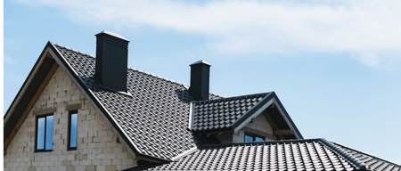 a black roof on a house