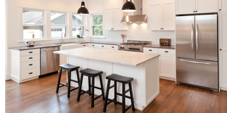 kitchen modern design with refrigerator